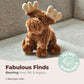 Bearington Morton The Moose Stuffed Animal - 10.5" Baby Moose Plush Toy with Soft and Fluffy Fur - Adorable Elk Stuffy Toy and Huggable Gift for Kids
