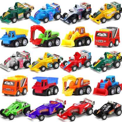 Pull Back Car, 20 Pcs Assorted Mini Truck Toy and Race Car Toy Kit Set, Play Construction Vehicle Playset for Boy Kid Child Party Favors Birthday Game