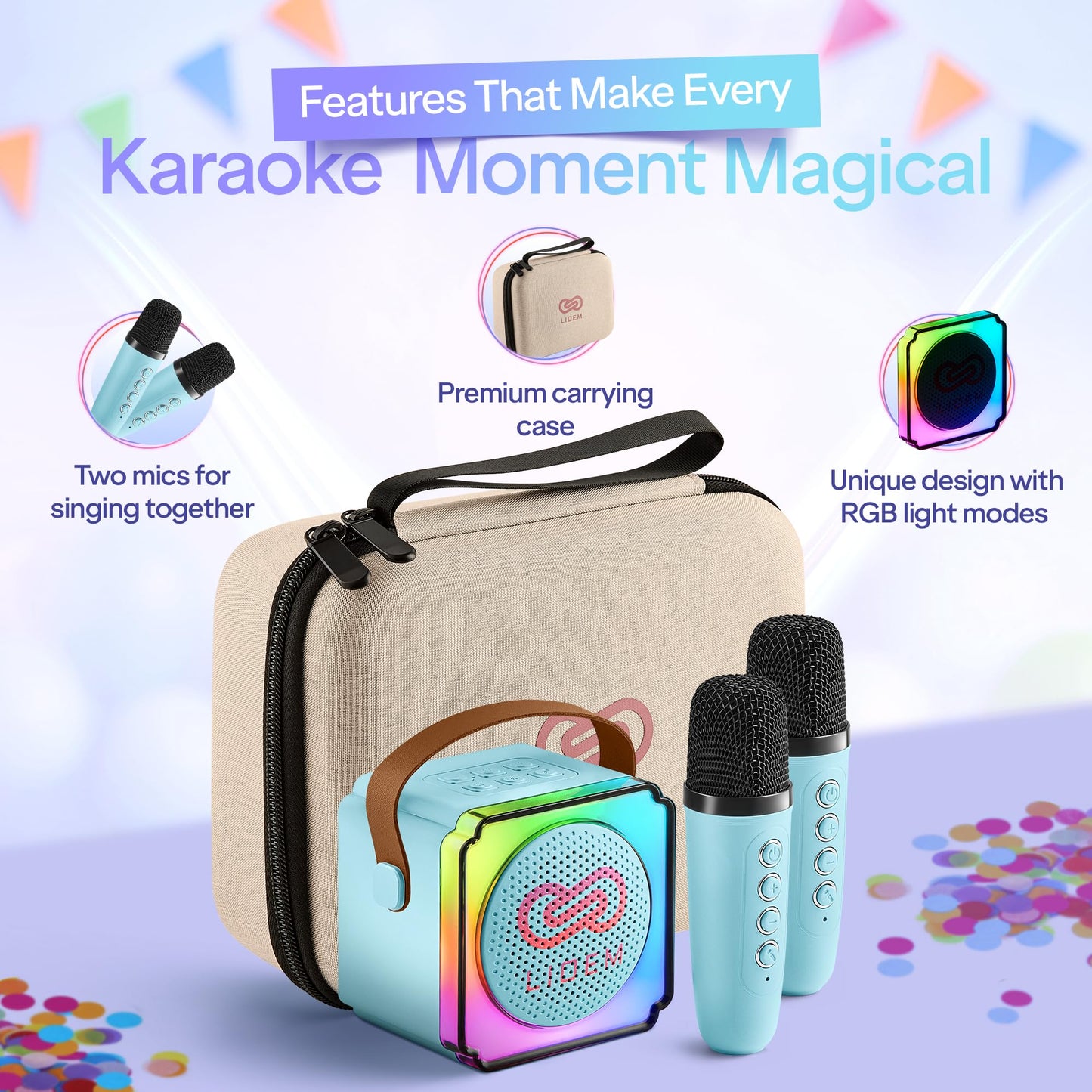 Karaoke Machine for Kids (1, Blue)