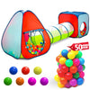Kids Play Tent with 50 Balls - 3-Piece Tunnel & Ball Pit Combo - Indoor/Outdoor Pop-Up Set with Mesh Panels & Carry Bag