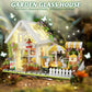 Flower House Building Block for Adults, Garden Architecture Building Toy with LED, Greenhouse Model Building Set, Garden Glass House Building Kit
