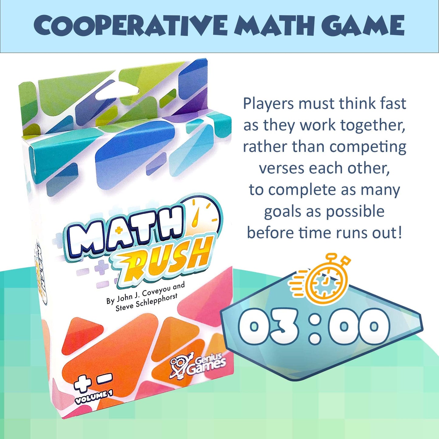 Math Rush: Addition & Subtraction (Volume 1) - A Cooperative Time-Based Math Flash Card Game for Kids 8-12, Puzzle Games and Fun Stuff for Middle