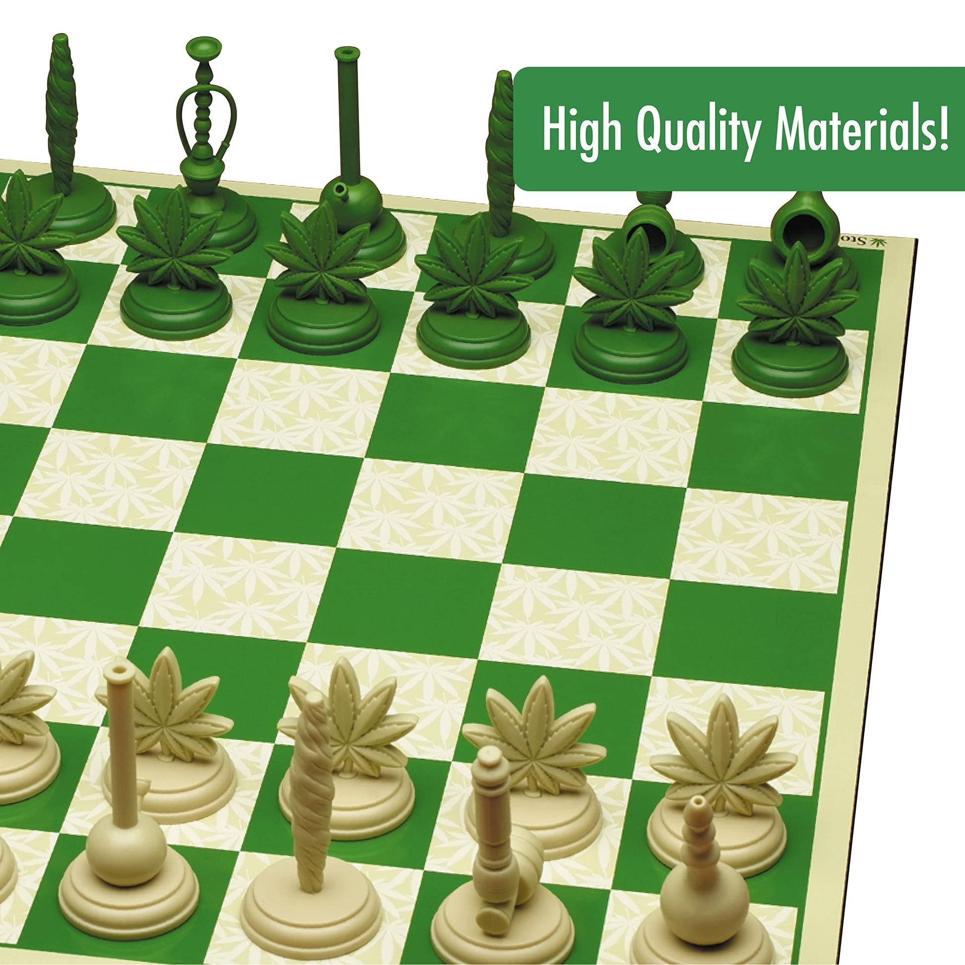 ICUP Stonerware Chess Set Game - Novelty Themed Chess Set for Adults - 32 Unique Pieces, Funny Chess Board Game - Gag Gift for Adults