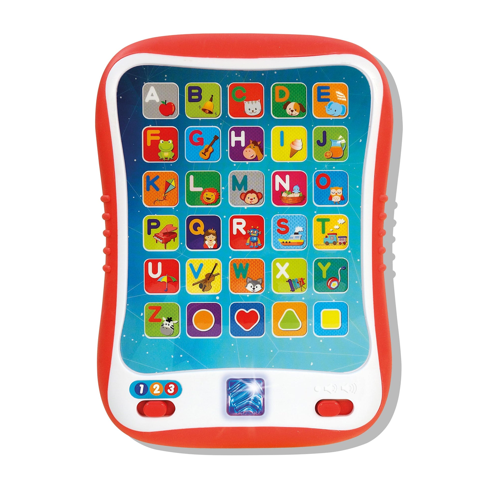 Winfun I-Fun Pad - Interactive ABC Learning Tablet with 3 Play Levels, Letters, Shapes, Sounds & Music, Easy-Grip Design, Light-Up Fingerprint