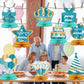 9PCS Lake Blue Gold Happy Birthday Decorations Honeycomb Centerpieces Happy Birthday Table Centerpieces Party Supplies 15th 16th 18th 21st 30th 40th