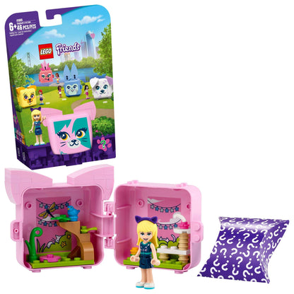 LEGO Friends Stephanie’s Cat Cube 41665 Building Kit; Kitten Toy for Kids with a Stephanie Mini-Doll Toy; Cat Toy Makes a Creative Gift for Kids Who