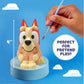 Bluey Paint Your Own Bingo Figurine, Paintable Ceramic Figure, Includes 6 Acrylic Paints, Paintbrush, Toys, Birthday Decorations, Party Favors, Kids
