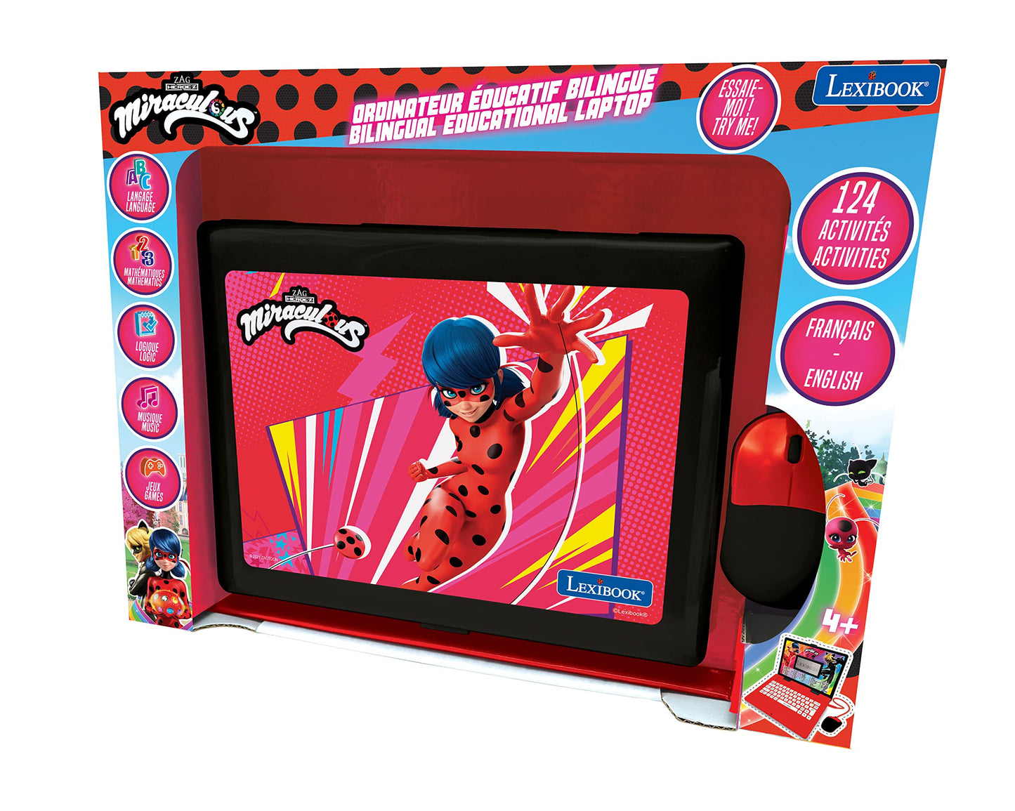 Lexibook, Miraculous Educational Laptop for Kids, JC598MIi2
