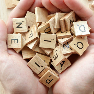 PERRIROCK 500 Pcs Wood Scrabble Tiles - Scrabble Letters - 5 Complete Sets - Wood Tiles - Great for Crafts, Letter Tiles, Spelling by Clever Delights