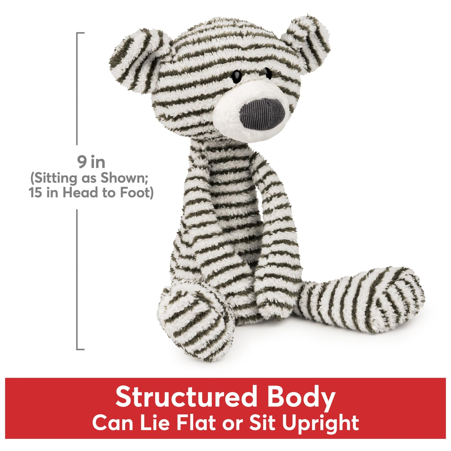 GUND Toothpick Stripes 15-Inch Teddy Bear Plush Toy, Ages 1+