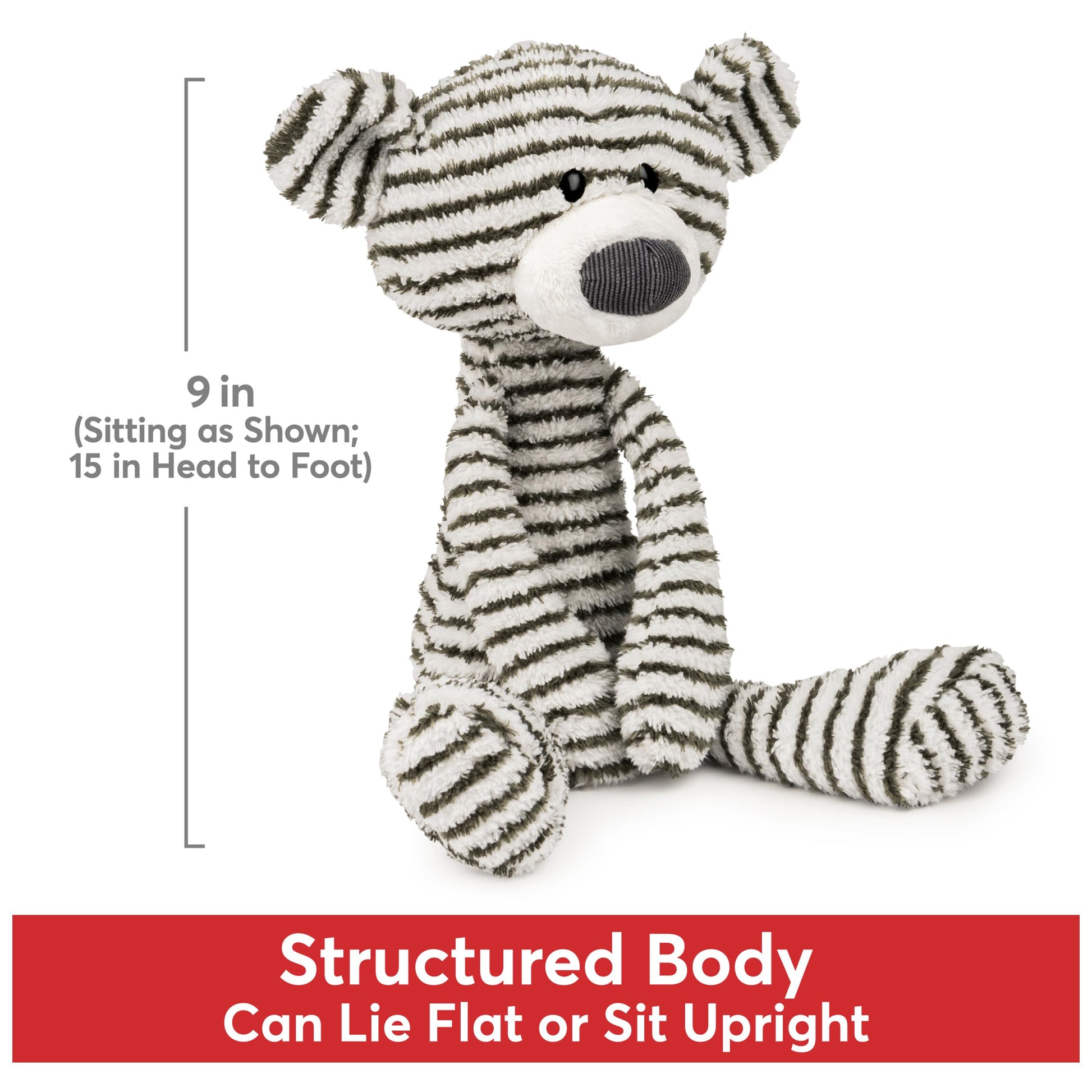 GUND Toothpick Stripes 15-Inch Teddy Bear Plush Toy, Ages 1+