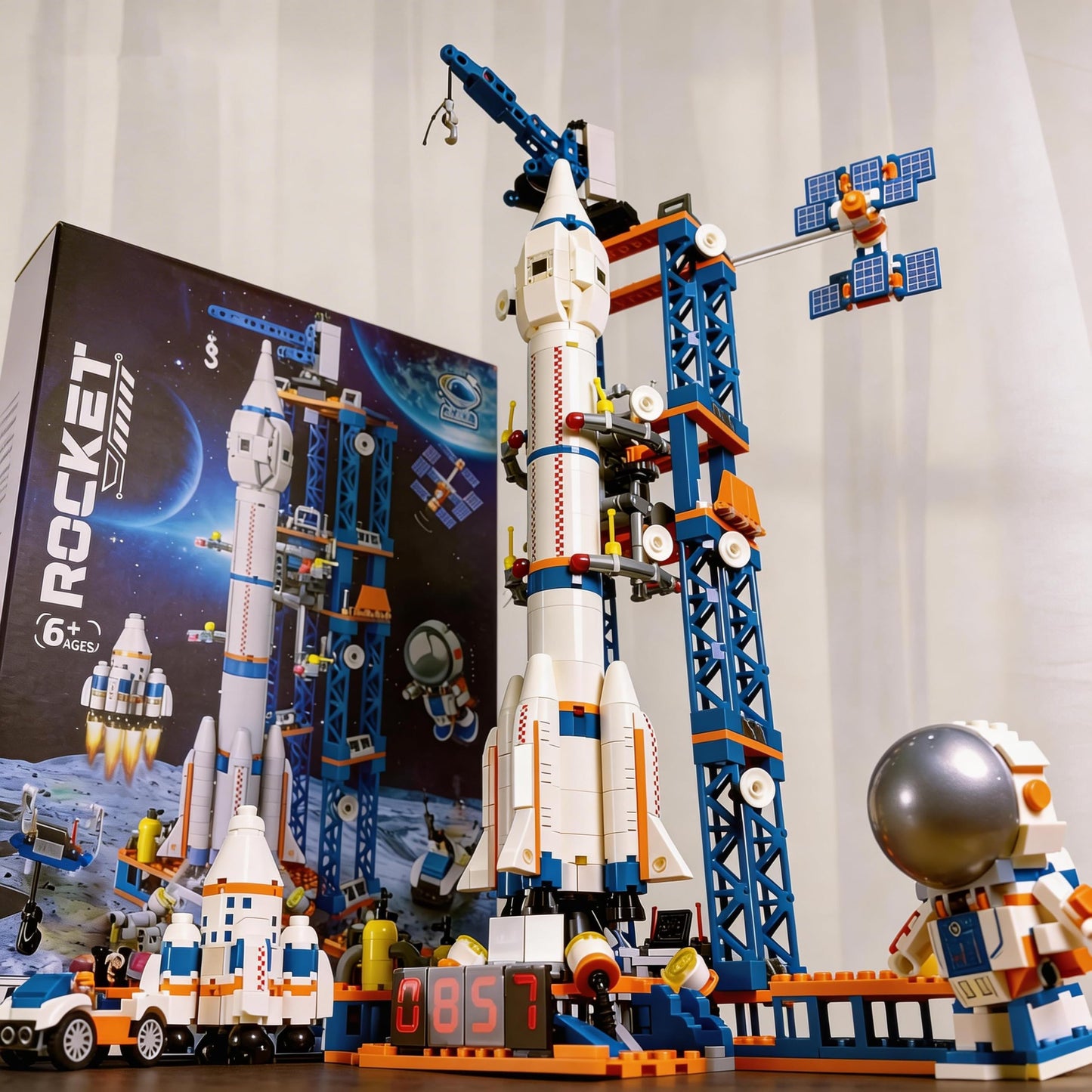 kececo Model Rocket Building Kits for Kids 6-14, Space Ship Rocket Building Toys, 1065 Pcs Spaceship Space Shuttle Collectible Display Model Building