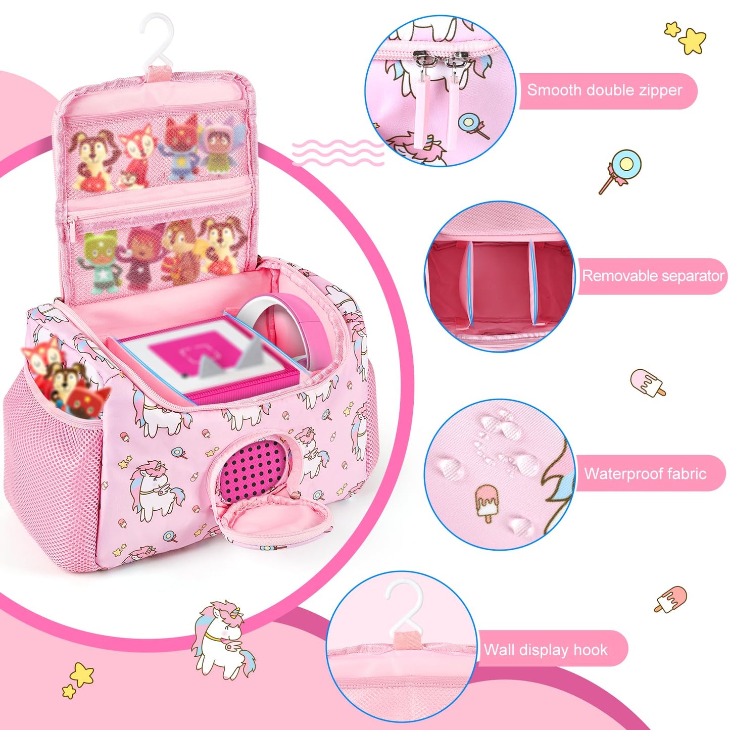 Anewkle Carrying Case for Toniebox/Little Tikes Story Dream Machine Starter Set & Music Player Storage Carrier Bag Adjustable Strap Travel Storage