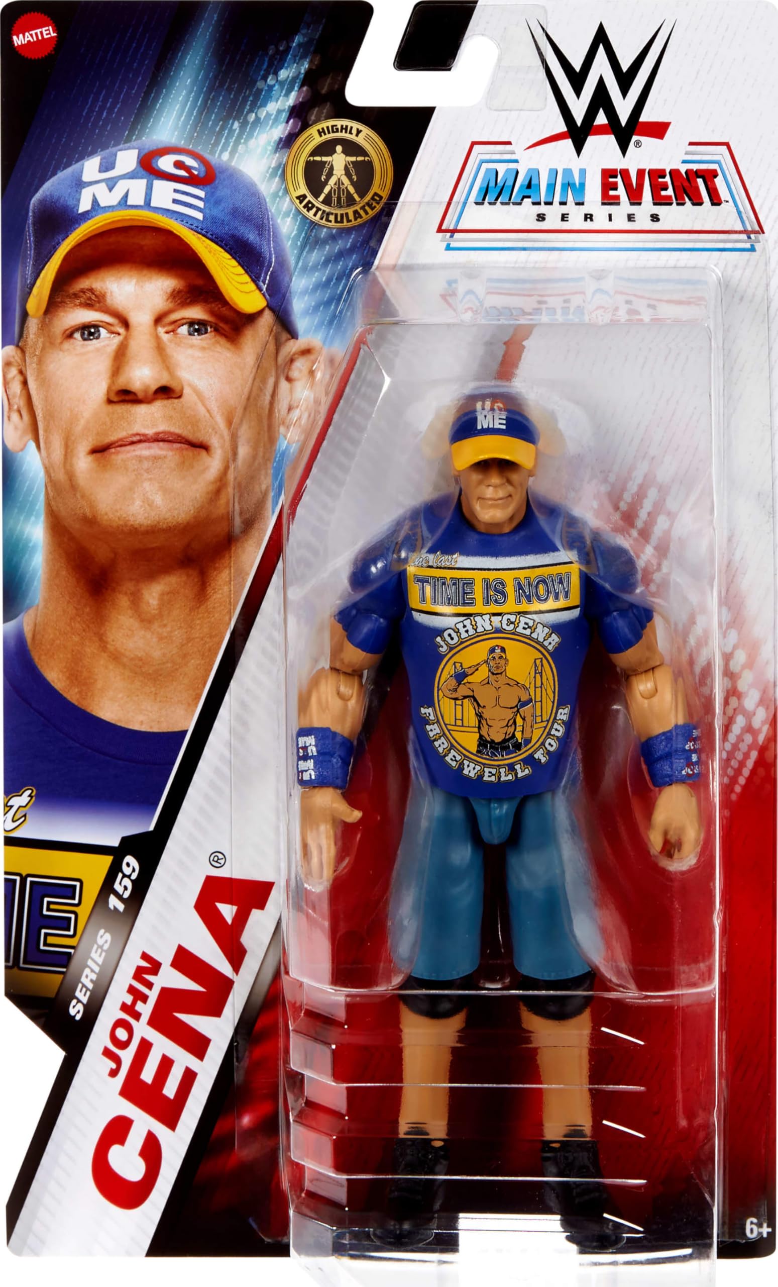 Mattel WWE John Cena Action Figure, Main Event Series #159, 6-inch Collectible Superstar with 14 Articulation Points & Life-Like Look