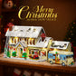 PleyWalden Christmas Village Building Blocks Set with LED Lights, 2098pcs Snow Cabin & Camper Holiday Scene Model Kit, Winter Vacation Building Toy