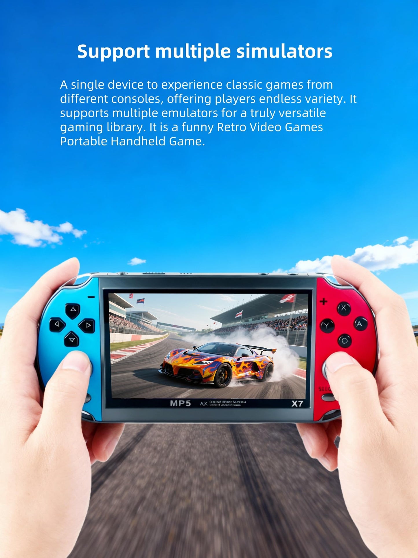 YHFITN 4.3" Screen Handheld Video Game Console - with Classic Game System, Support TV Output, with Rechargeable BatteryTravel Toys Classic Fun for All