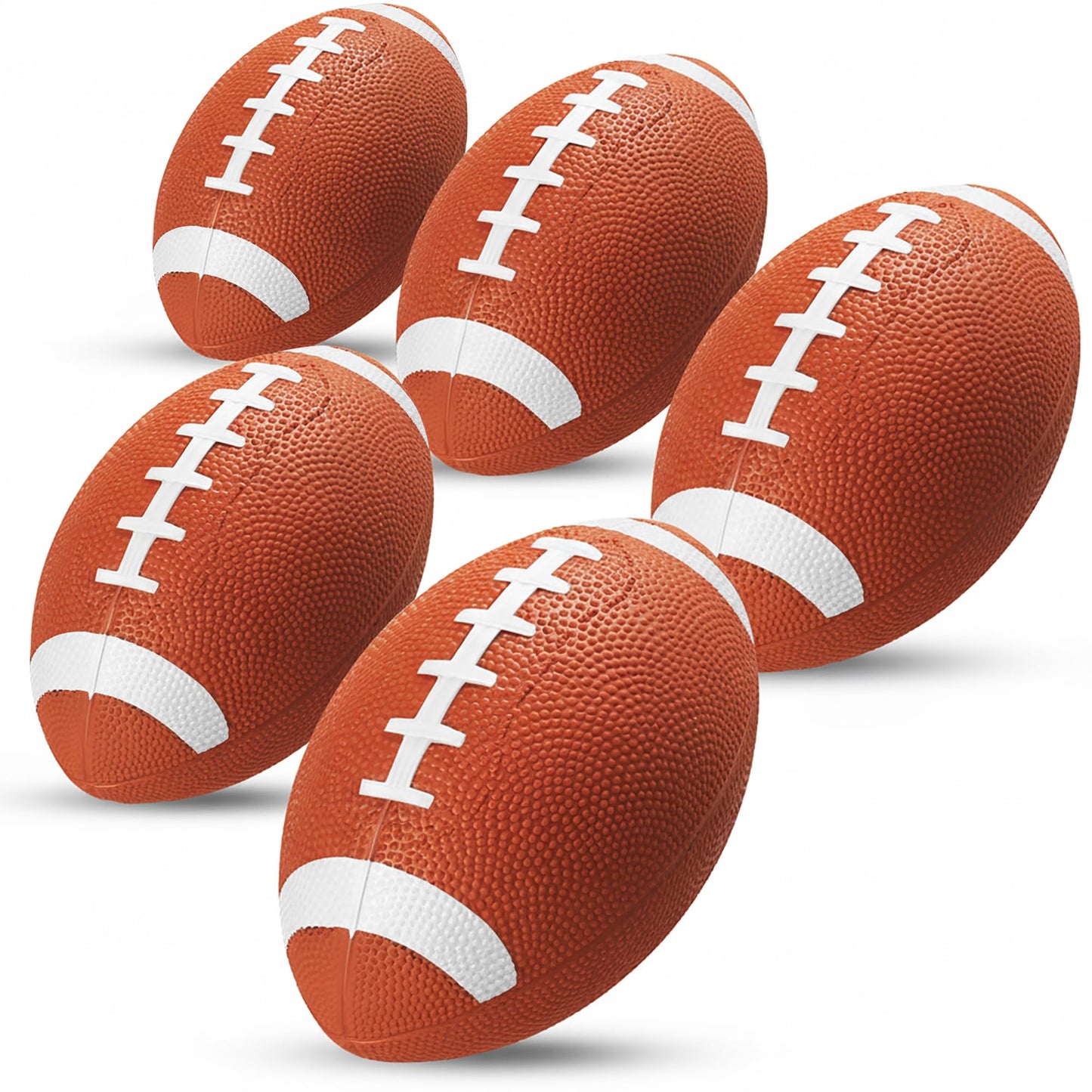 6-Inch Mini Inflatable Footballs for Kids and Toddlers w/ Pump (Pack of 5)