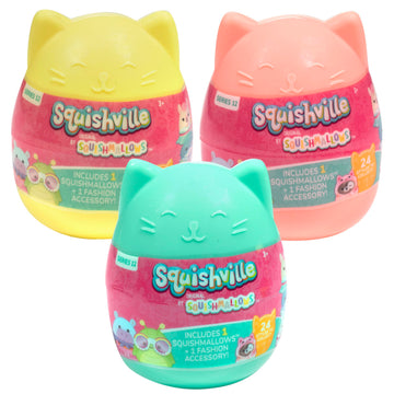Squishmallows Squishville Series 12 Mini Mystery Plush Blind Capsule (3 Pack) Official Jazwares Collectible Stuffed Animal Toy - Soft Squishy Surprise