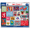 White Mountain 500 Piece Jigsaw Puzzle Valentine's day Collage Puzzle with Large Pieces Gift for Adults and Family 18” x 24” - Love Stamps 2
