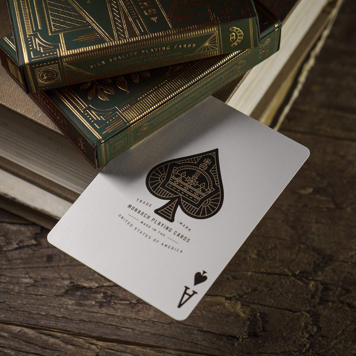 theory11 Monarch Playing Cards Green - Emerald Collector Style Poker Deck for Magic, Cardistry, Game Night, Party Games, Solitaire, Blackjack, Gifts
