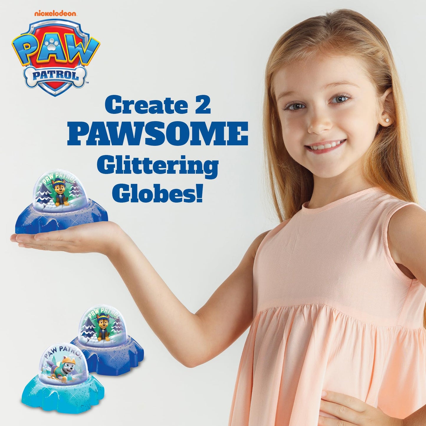 PAW Patrol DIY Glitter Globe Kit - Make Your Own Snow Globe Craft Set for Kids - Build Your Own Water Globes with Glitter, Molding Clay & Printed