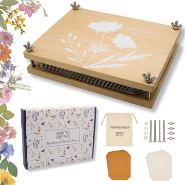 Flower Press Kit | Durable Hardwood 8x10in - Flower Preserving Kit Up to 8 layers - Floral Preservation kits for adults and kids | Innovative