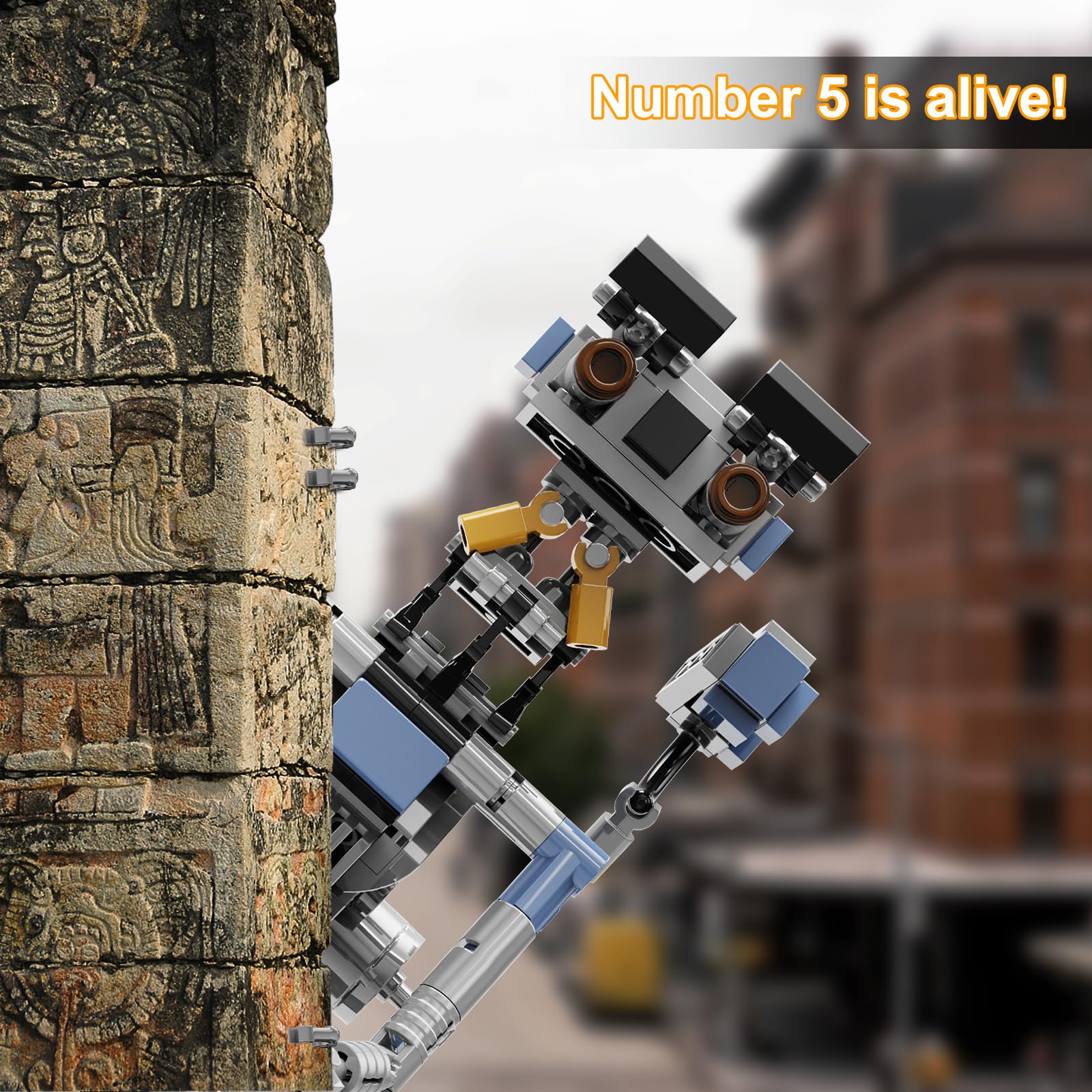 370 Pieces Johnny 5 Robot Building Set, Johnny Five Robot Model Toys, Compatible with Lego, Educational Gift Set for Ages 8-14 Boys