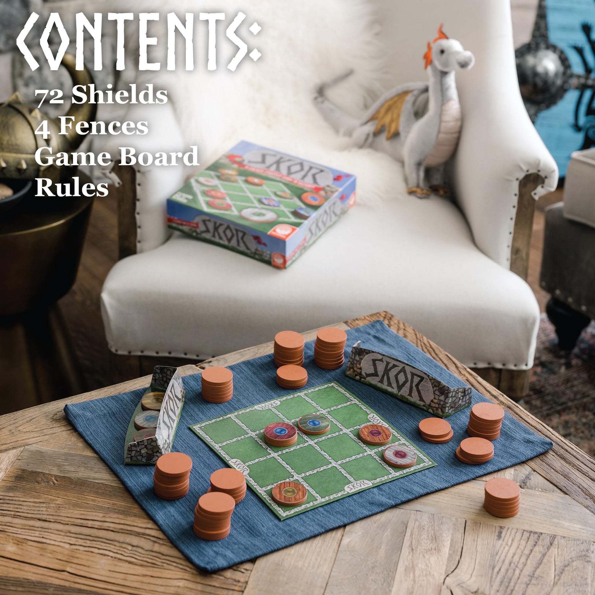 MindWare Skor: A Stacking Strategy Board Game for Kids Ages 6 & Up - Family-Friendly, Color-Matching, Shield-Collecting Games for Families