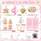 235pcs Princess Birthday Party Decorations, Princess Themed Pink Party Decor, Banner Party Plates Napkins Cups Tablecloths Balloons Cake Toppers