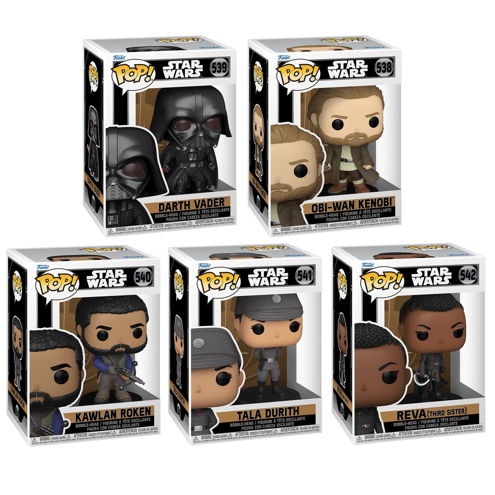 Funko POP! Star Wars- OBI-Wan Kenobi Collectors Set: OBI-Wan Kenobi Darth Vader Tala Durith Kawlan Roken and Reva