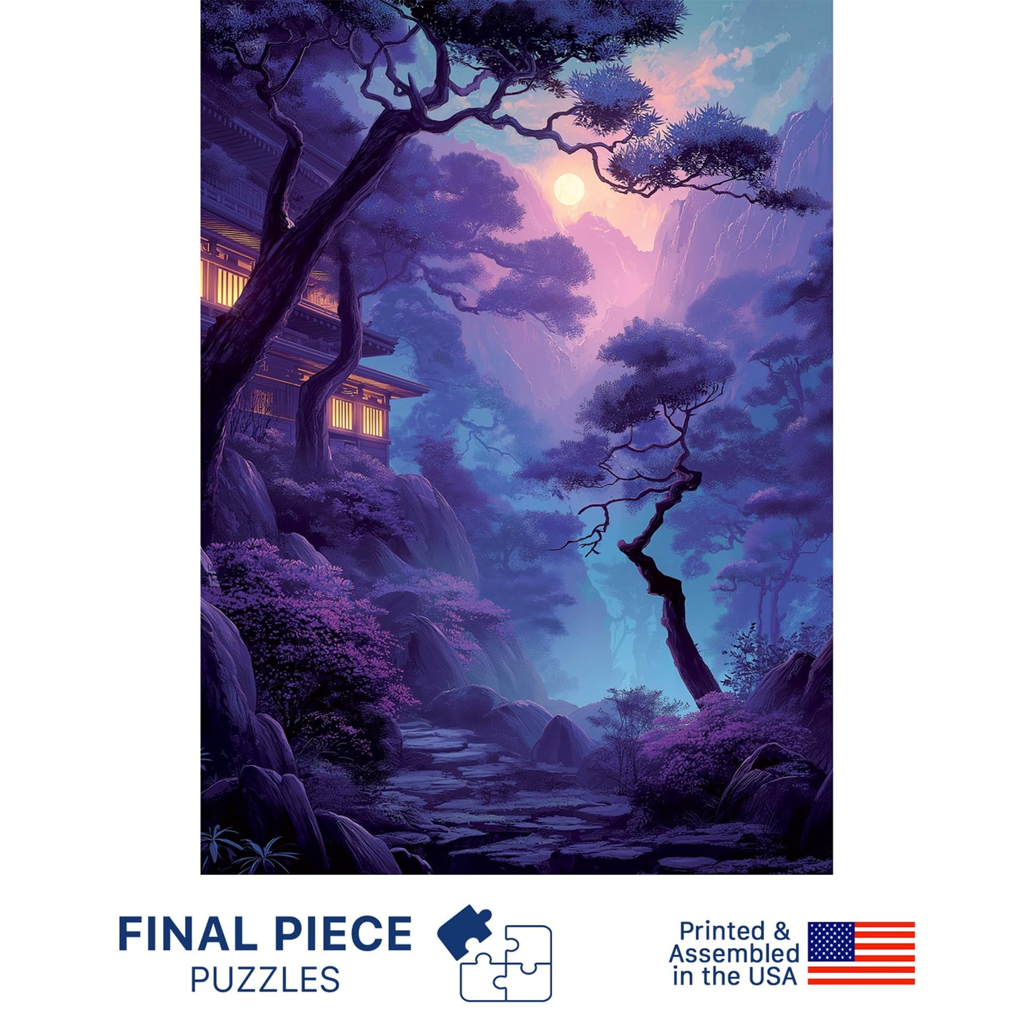 Twilight in Violet (No. 11) - 1000 Piece Landscape Jigsaw Puzzle for Adults | Printed in USA | Satin Low-Glare Finish | Random Ribbon Cut | Bonus