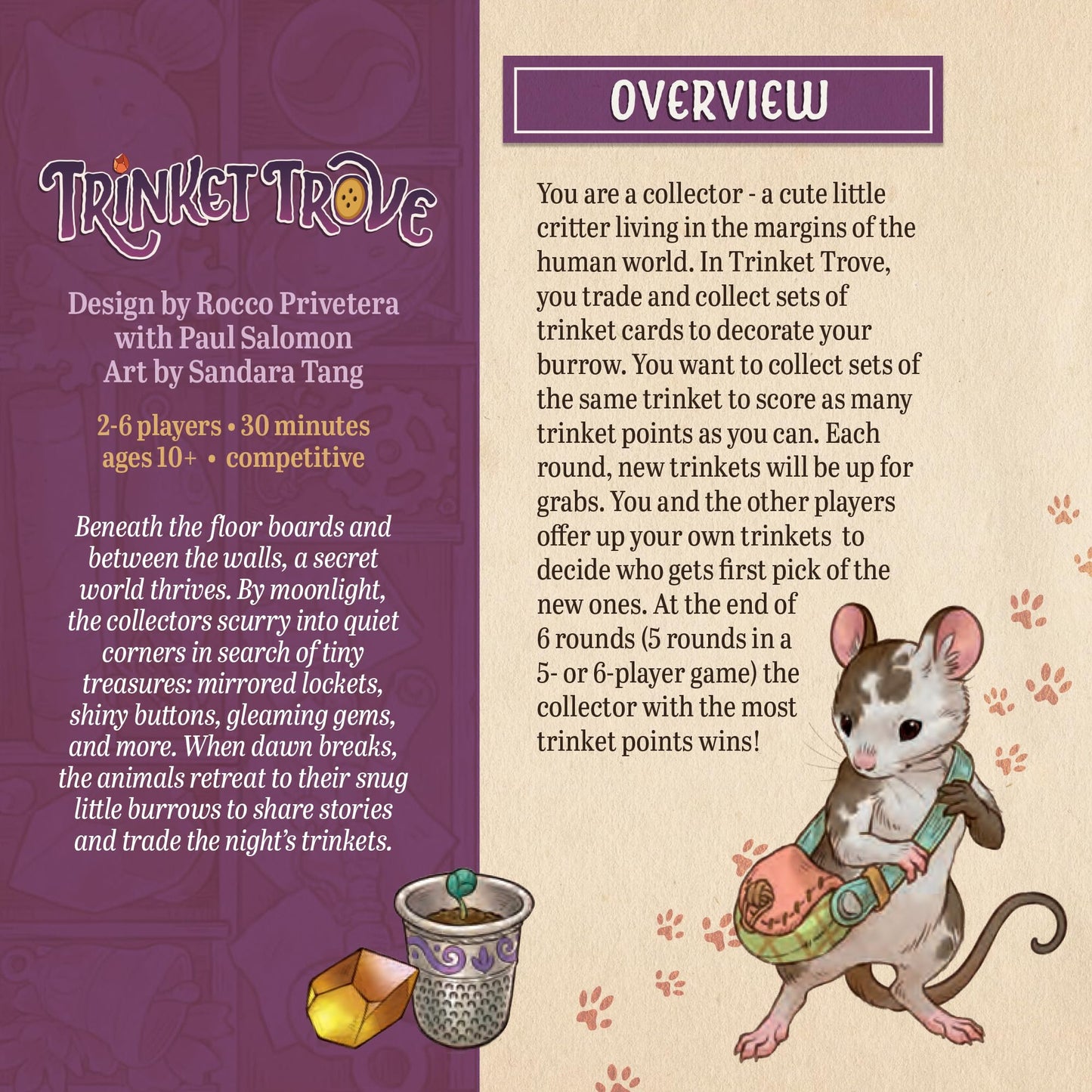 GameHead Trinket Trove, A Strategic Set Collection Card Game, Collect & Trade Shiny Treasures, 2-6 Players, Ages 10+, 30 Minute Play Time, Fun