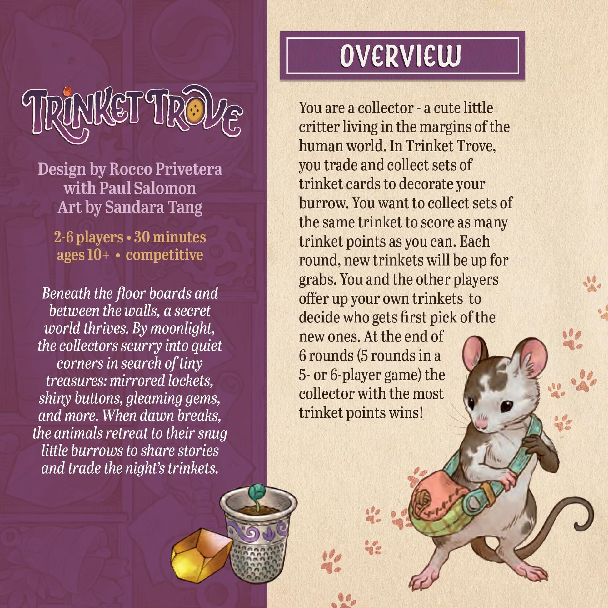 GameHead Trinket Trove, A Strategic Set Collection Card Game, Collect & Trade Shiny Treasures, 2-6 Players, Ages 10+, 30 Minute Play Time, Fun