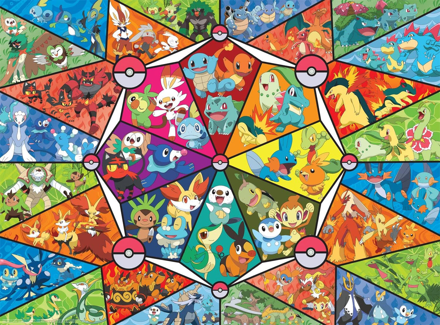 Buffalo Games Pokemon Stained Glass Starters, 1000 Piece Pokemon Puzzle