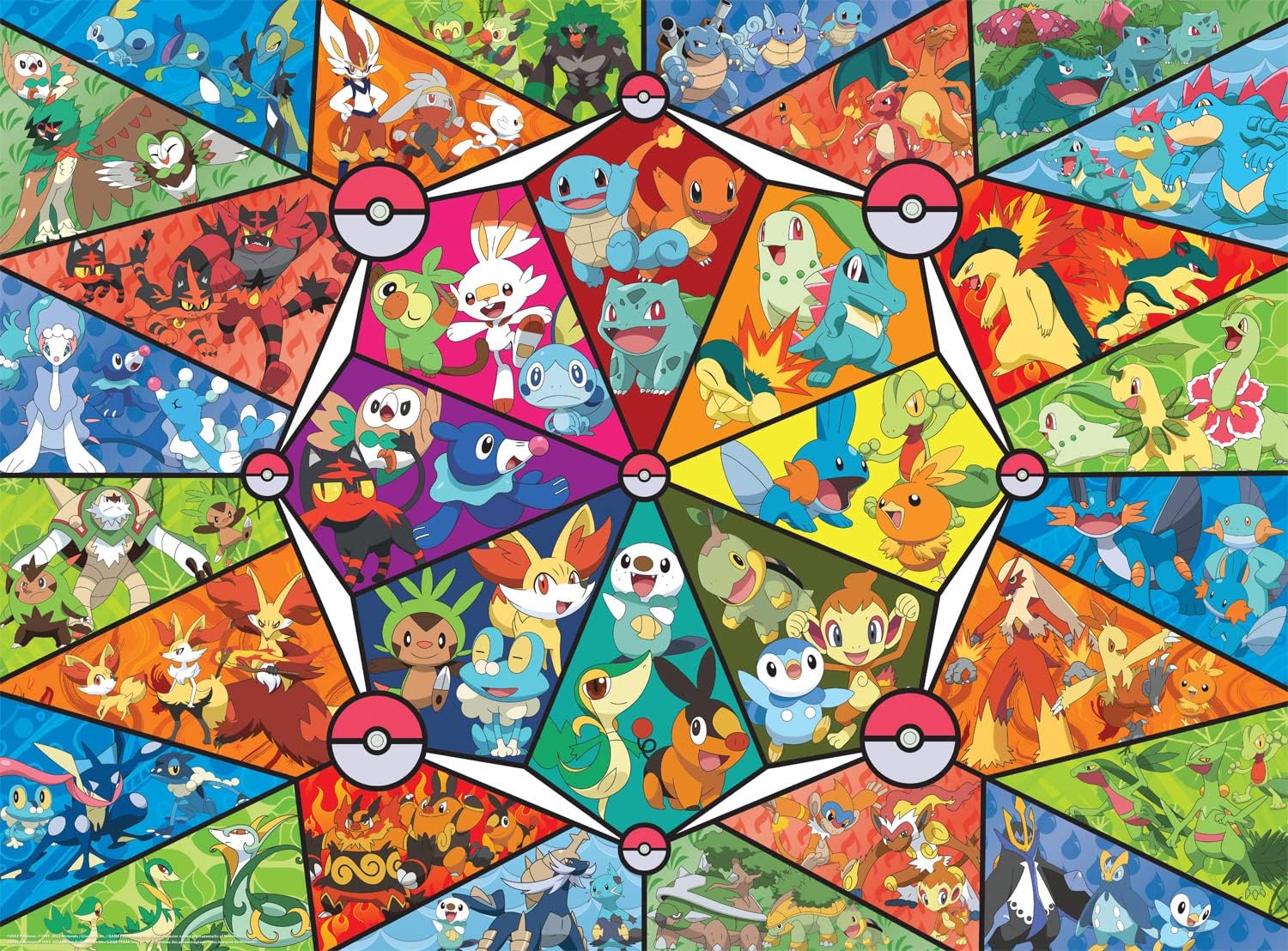 Buffalo Games Pokemon Stained Glass Starters, 1000 Piece Pokemon Puzzle