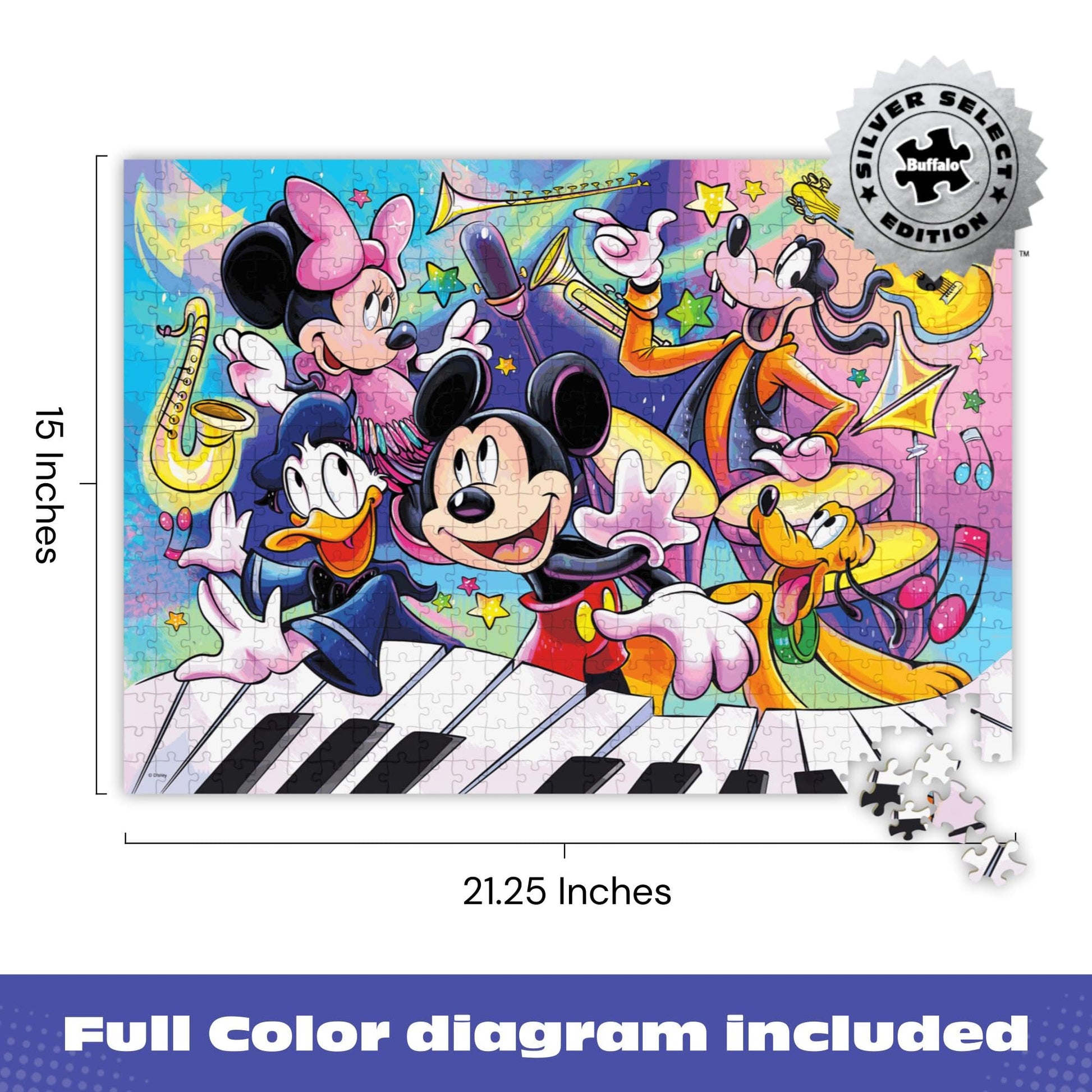 Buffalo Games - Disney Mickey's Music - 500 Piece Jigsaw Puzzle for Adults