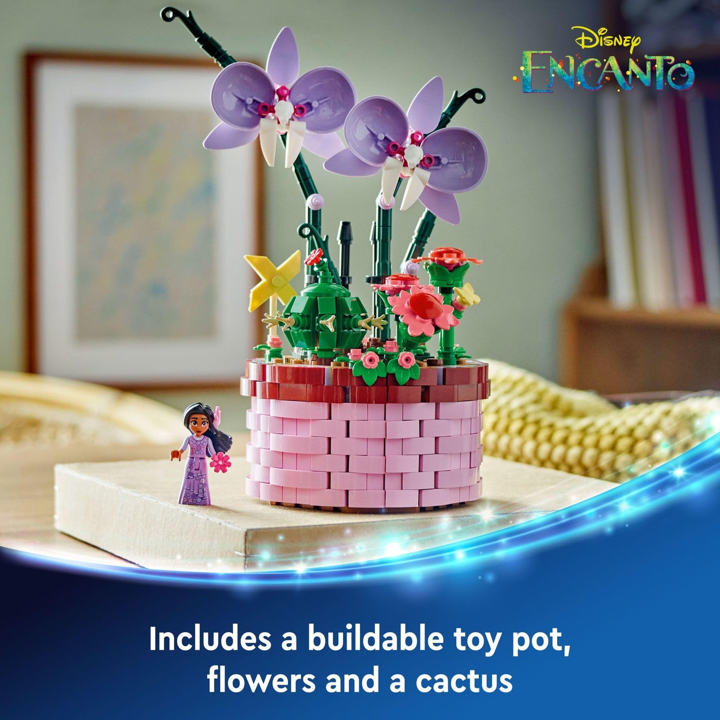 LEGO Disney Encanto Isabela’s Flowerpot, Buildable Orchid Flower Toy for Kids with Disney Encanto Mini-Doll, Toy for Play and Display, Fun Gift for 9
