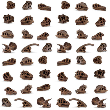 Safari Ltd. Dino Skulls Bulk Bag - Educational Set of Dinosaur Toy Skulls - 48 Piece Set for Boys, Girls & Kids Age 3+