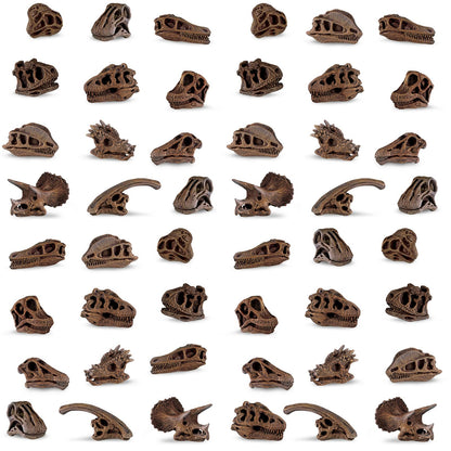 Safari Ltd. Dino Skulls Bulk Bag - Educational Set of Dinosaur Toy Skulls - 48 Piece Set for Boys, Girls & Kids Age 3+