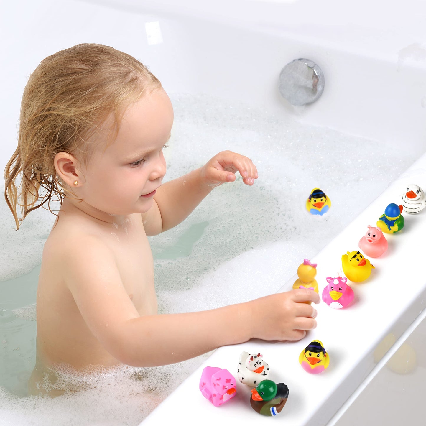 Rubber Ducks for Jeep Ducking 50 PCS Assorted Rubber Ducks for Duckies Games, Jeeps Ducking / Cruise Ships and Bath / Pool Play - Small 2 Inch Rubber