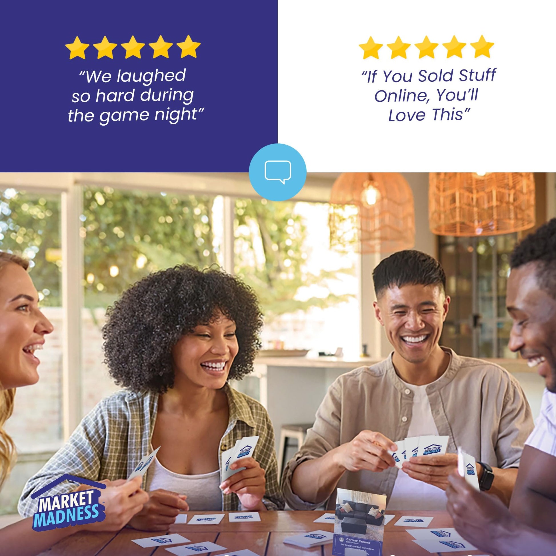 Market Madness - Funny Adult Party Card Game About Buying & Selling Online | Hilarious Party Meme Game for Game Night