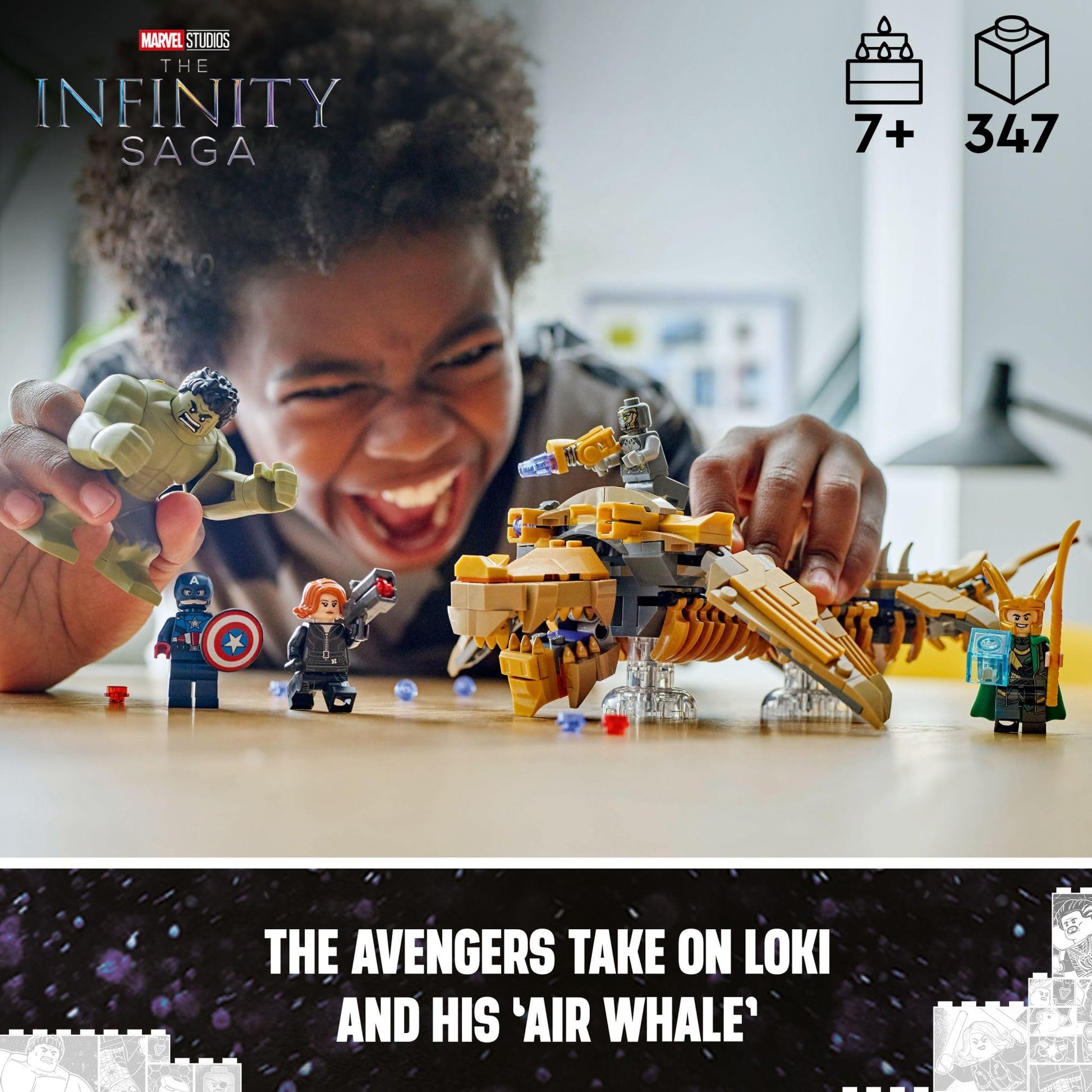 LEGO Marvel The Avengers vs. The Leviathan Superhero Toy, Building Set for Kids with Hulk Action Figure Plus 4 Marvel Minifigures, Avengers Birthday