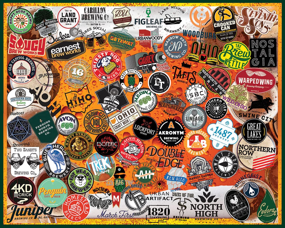 White Mountain 1000 Piece Jigsaw Puzzle State Brewery, Ohio Craft Beer