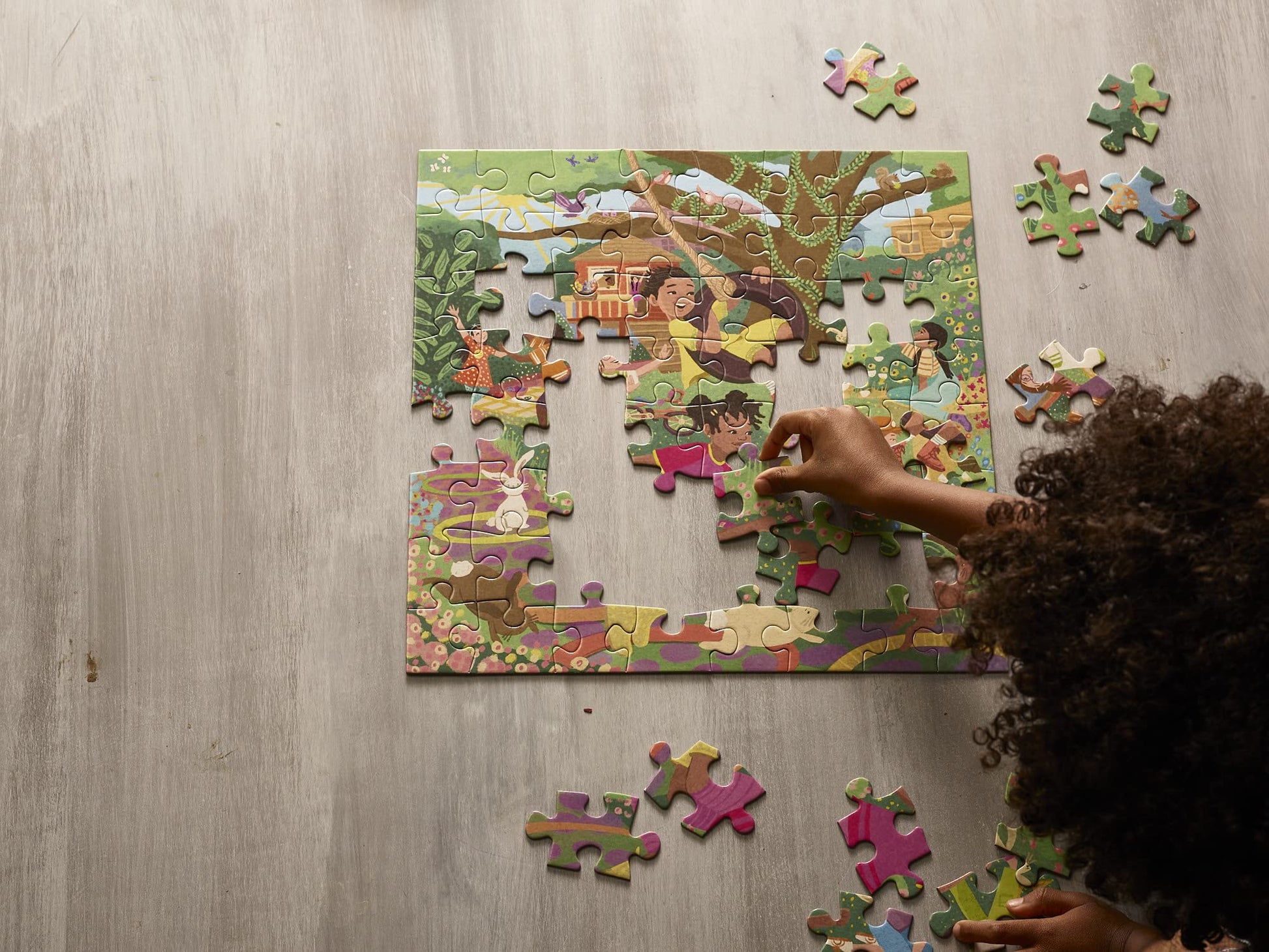 eeBoo: Out to Play 64 Piece Jigsaw Puzzle, Perfect Project for Little Hands, Aids in Development of Pattern, Shape, and Color Recognition, Offers