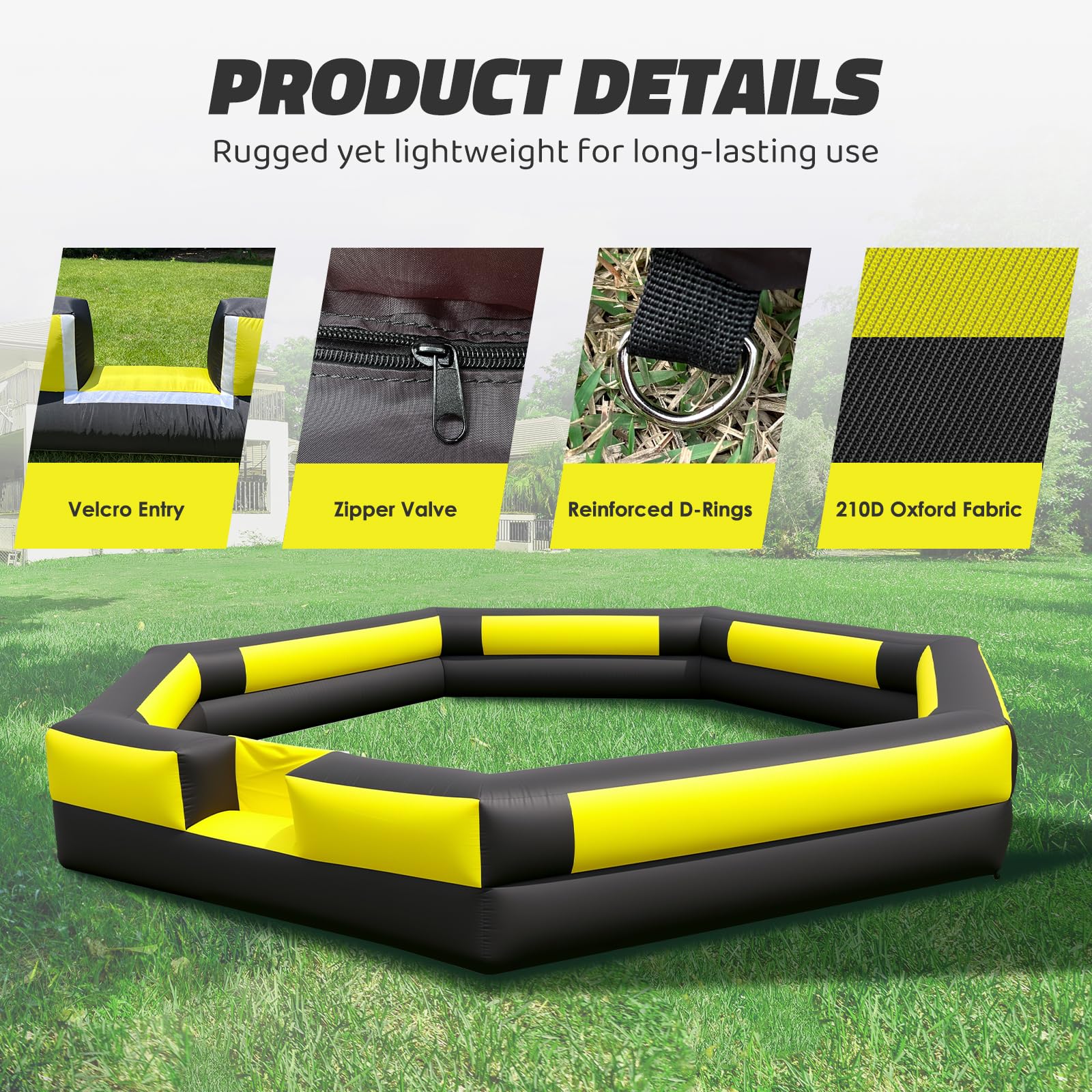 GR8FUN Inflatable Gaga Ball Pit 17FT with Built-in Blower, Portable Large Gaga Ball Pit for Indoor & Outdoor Activities, Inflatable Sport Games
