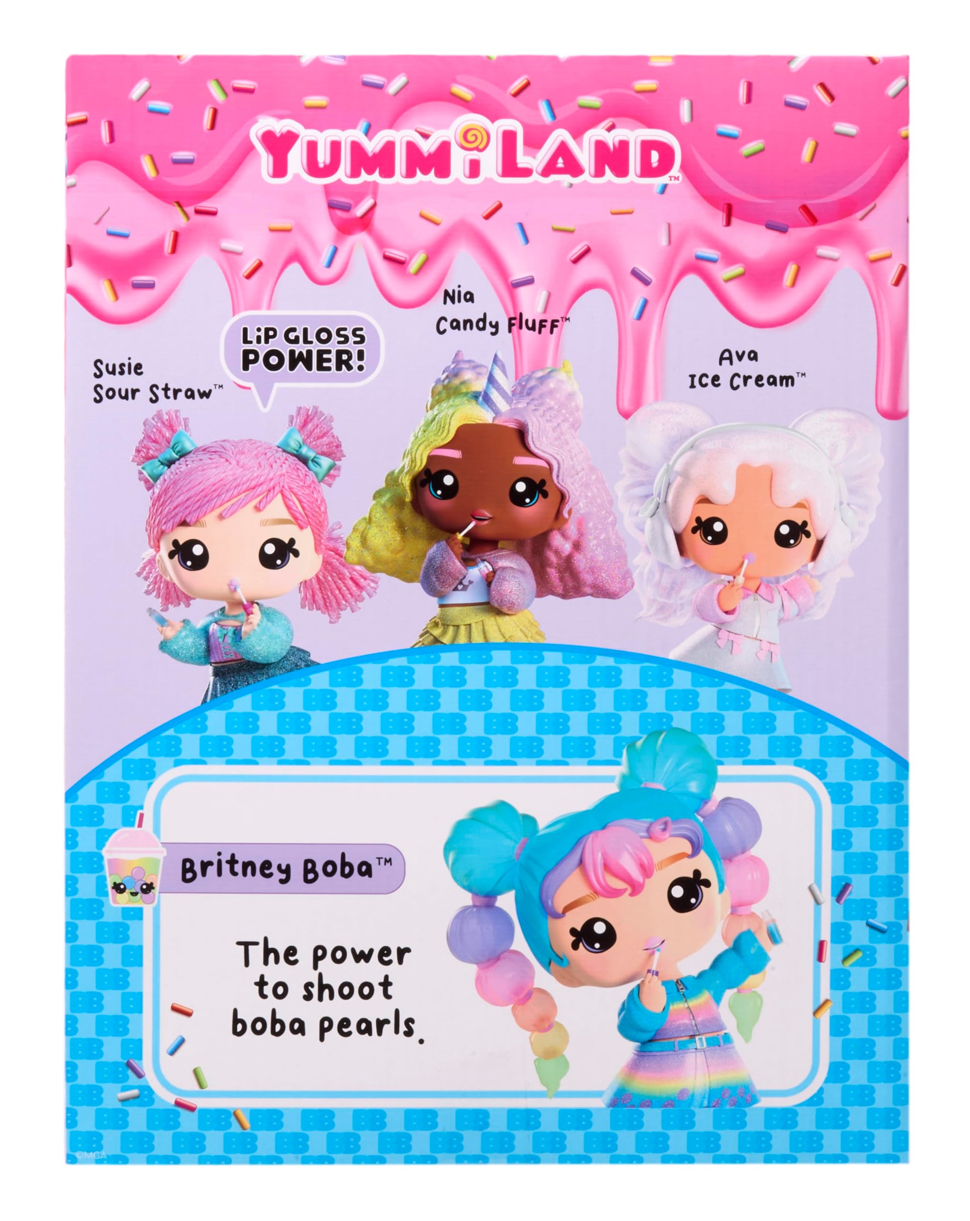 Yummiland Large Doll- Britney Boba with Scented Lip Gloss, Ages 4+