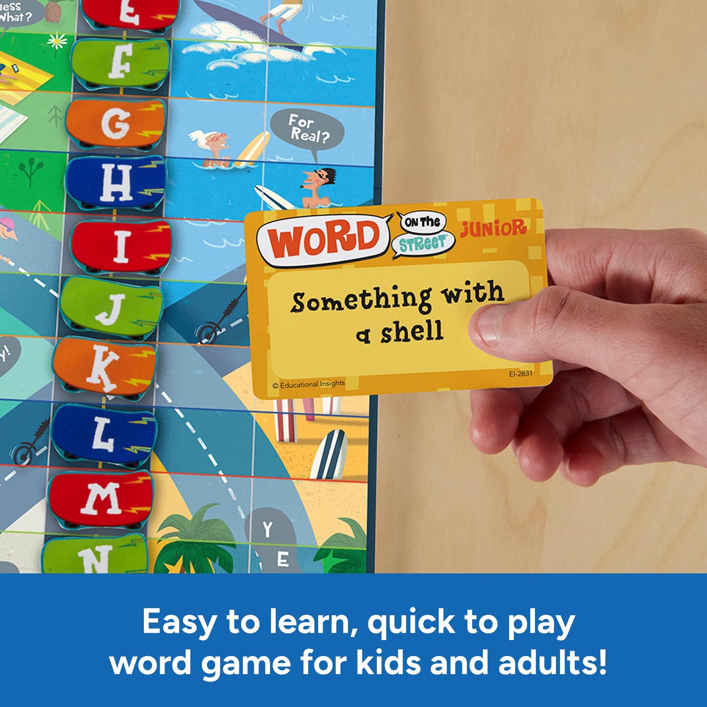 Educational Insights Word on the Street Junior - Family Board Games for Kids and Adults, Fast Word Games for Kids 8-12, Vocabulary Building Spelling