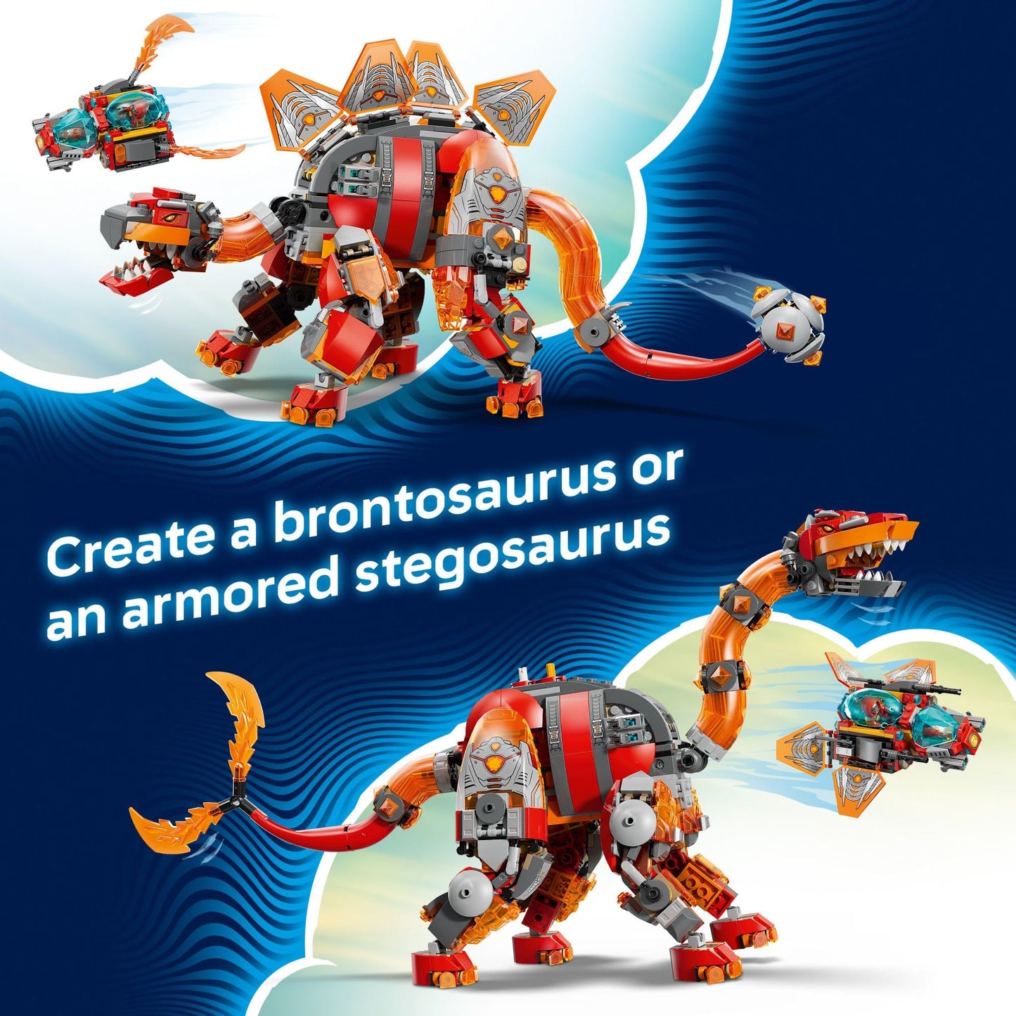LEGO DREAMZzz Dino Jet Dinosaur Building Toy for Boys & Girls - Pretend Play Set for Kids, Ages 9+, W/2 Build Options - Includes 4 Minifigures - Gift