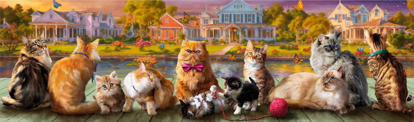 Buffalo Games - Cats Panoramic Landscape - 750 Piece Puzzle for Adults