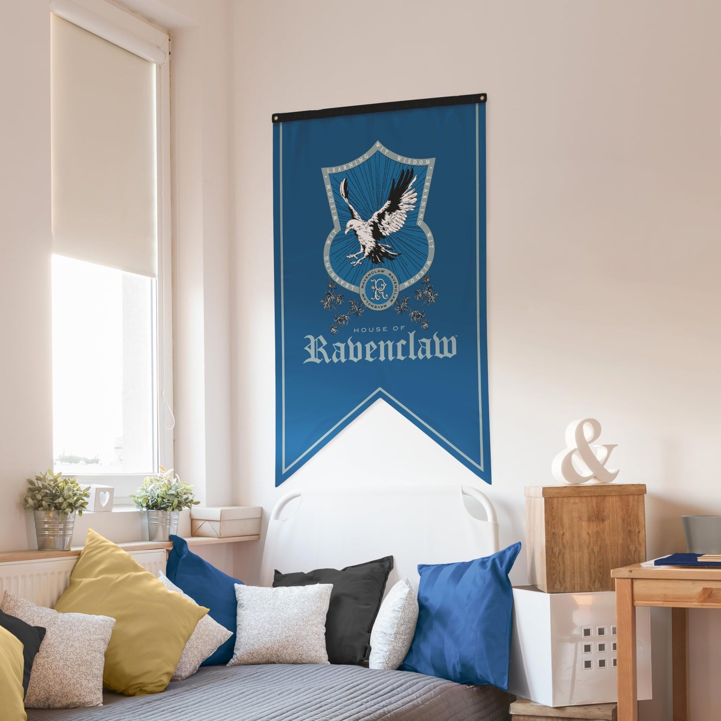 Conquest Journals Harry Potter Ravenclaw Crest Banner, 30'' x 50'' Extra Large Flag, 300D Oxford Cloth, Banners for Birthday Parties, Party Supplies